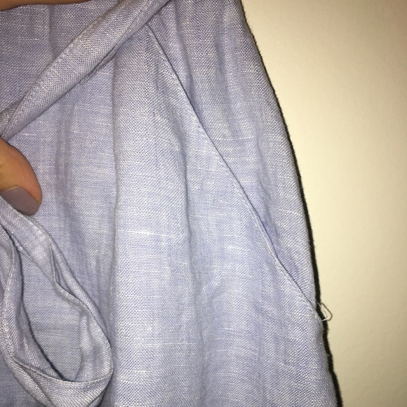 Tahari Linen Scalloped Neckline Dress - Picture 5 of 6